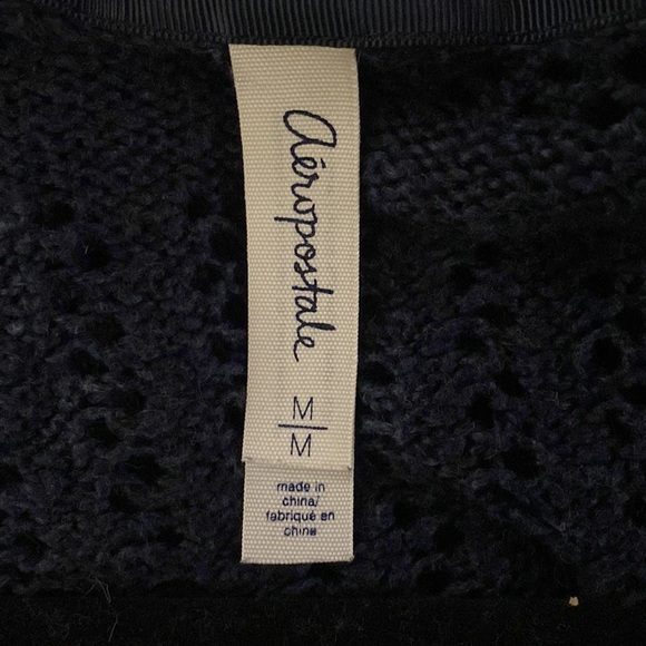 Navy Knit Button Sweater Cardigan - Picture 3 of 4